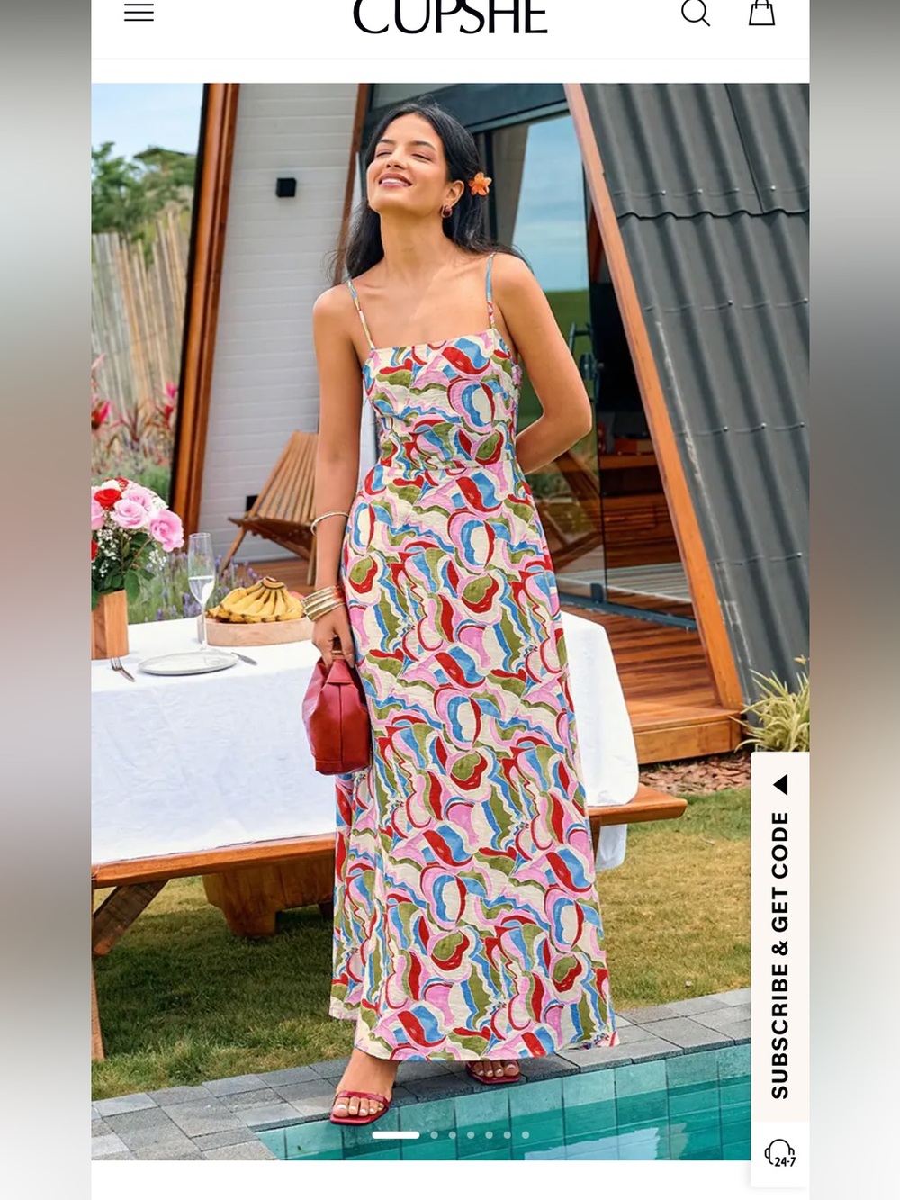 Sleeveless Multicolor Printed Maxi Dress with Spaghetti Straps